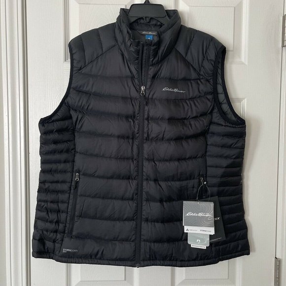 NWT Eddie Bauer Storm Down Zip Up Black Puffer Vest - 2XL $179 - Picture 3 of 7